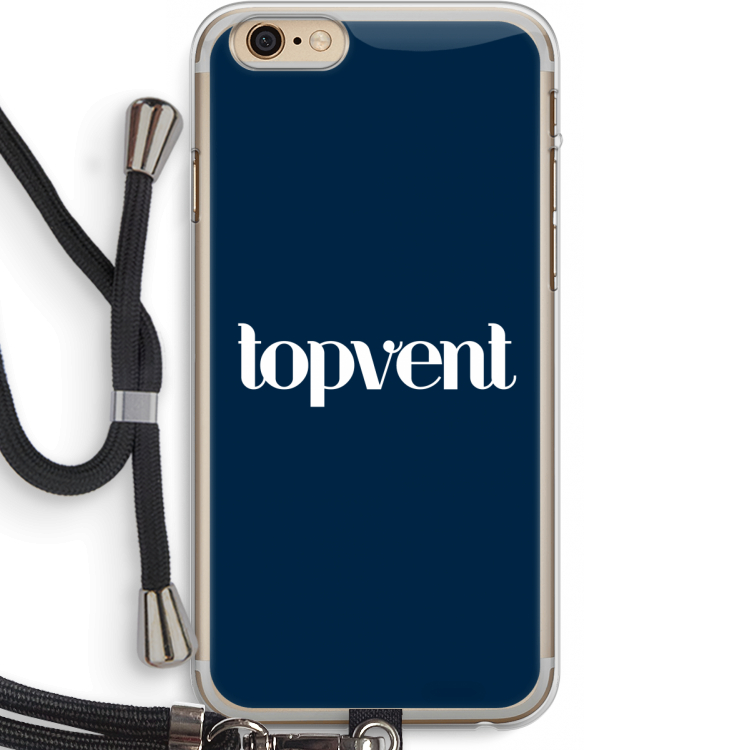 Topvent Navy: iPhone 6 PLUS / 6S PLUS Transparant Hoesje met koord