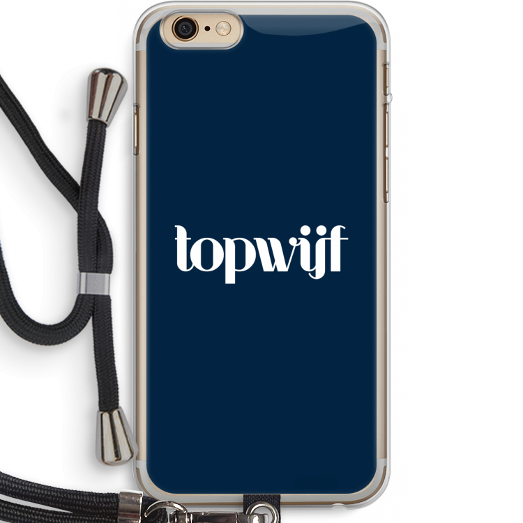 Topwijf Navy: iPhone 6 PLUS / 6S PLUS Transparant Hoesje met koord