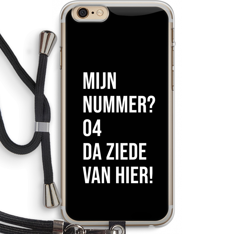 Da ziede van hier - Zwart: iPhone 6 PLUS / 6S PLUS Transparant Hoesje met koord