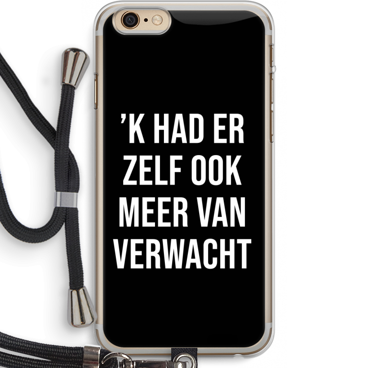 Meer verwacht - Zwart: iPhone 6 PLUS / 6S PLUS Transparant Hoesje met koord