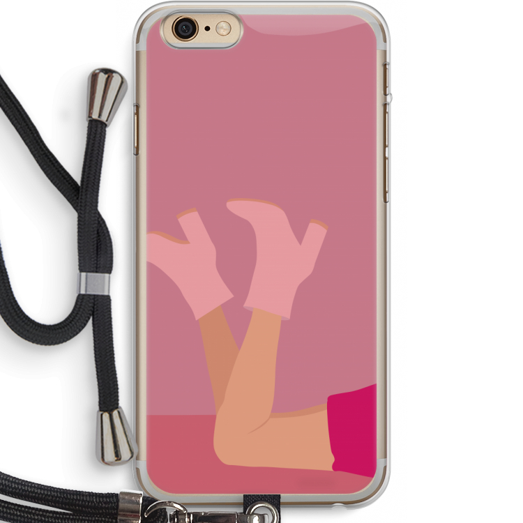 Pink boots: iPhone 6 PLUS / 6S PLUS Transparant Hoesje met koord
