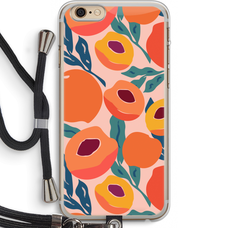 Perzik: iPhone 6 PLUS / 6S PLUS Transparant Hoesje met koord