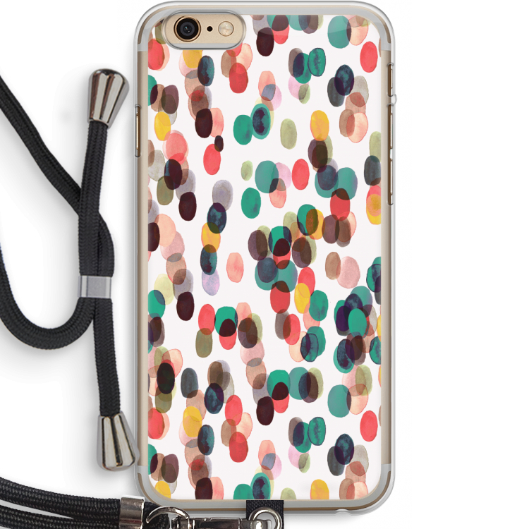 Tropical Dots: iPhone 6 PLUS / 6S PLUS Transparant Hoesje met koord