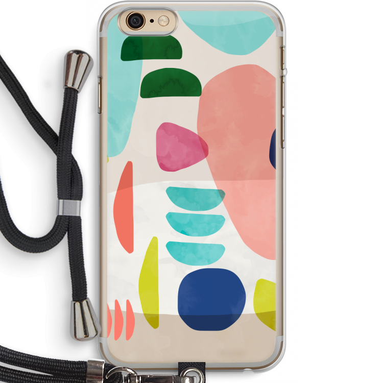Bold Rounded Shapes: iPhone 6 PLUS / 6S PLUS Transparant Hoesje met koord