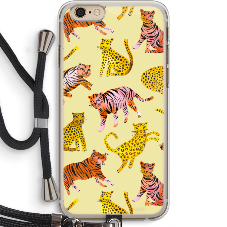 Cute Tigers and Leopards: iPhone 6 PLUS / 6S PLUS Transparant Hoesje met koord