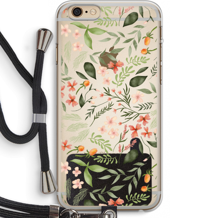 Sweet little flowers: iPhone 6 PLUS / 6S PLUS Transparant Hoesje met koord