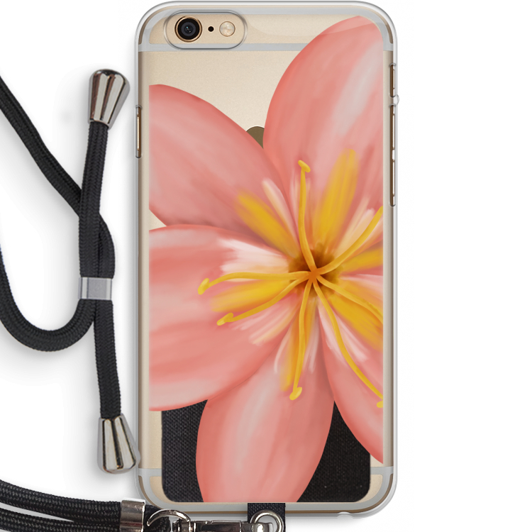 Pink Ellila Flower: iPhone 6 PLUS / 6S PLUS Transparant Hoesje met koord
