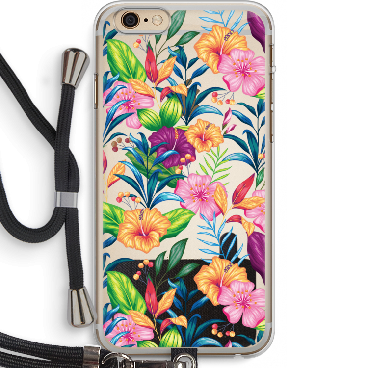 Tropisch 2: iPhone 6 PLUS / 6S PLUS Transparant Hoesje met koord