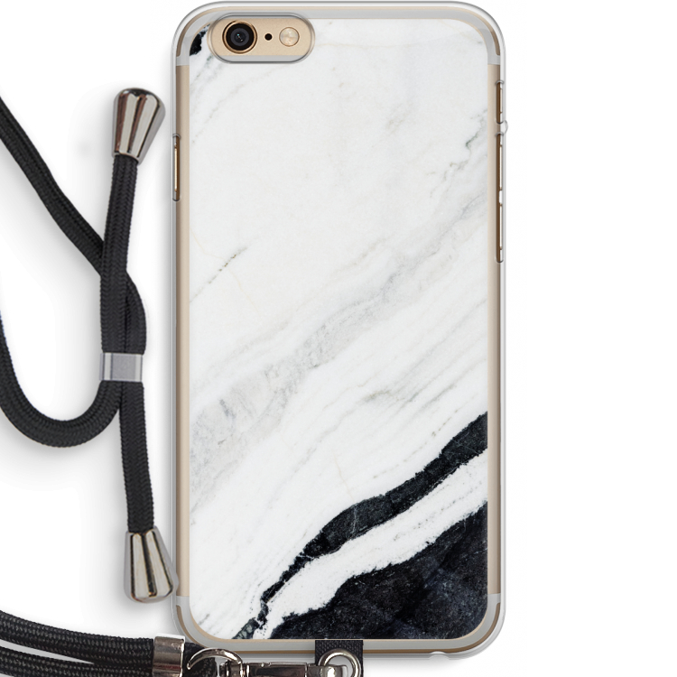 Elegante marmer: iPhone 6 PLUS / 6S PLUS Transparant Hoesje met koord