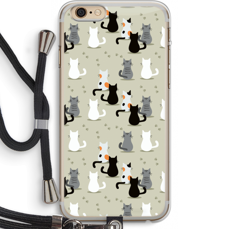 Katten: iPhone 6 PLUS / 6S PLUS Transparant Hoesje met koord