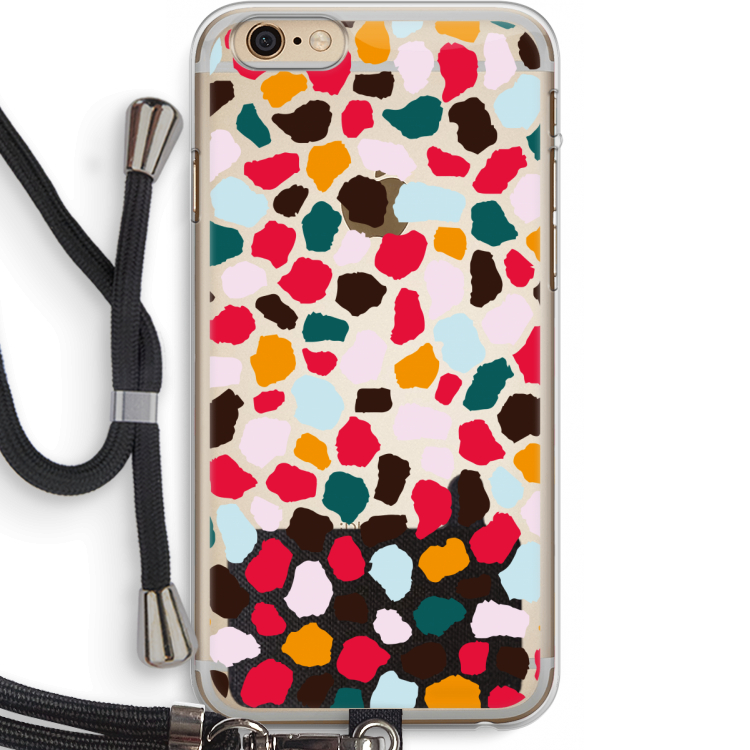 Colored Giraffe: iPhone 6 PLUS / 6S PLUS Transparant Hoesje met koord