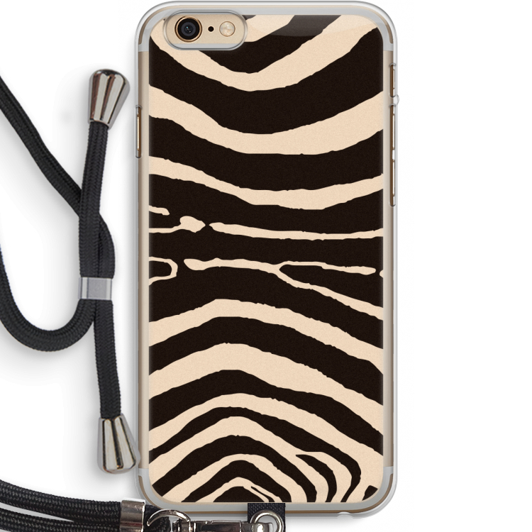 Arizona Zebra: iPhone 6 PLUS / 6S PLUS Transparant Hoesje met koord
