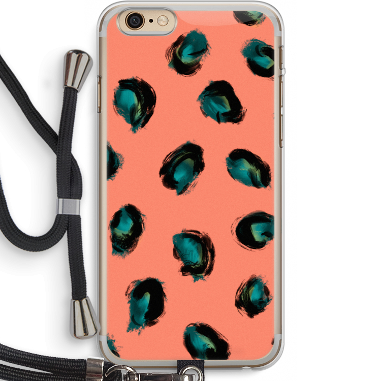 Pink Cheetah: iPhone 6 PLUS / 6S PLUS Transparant Hoesje met koord