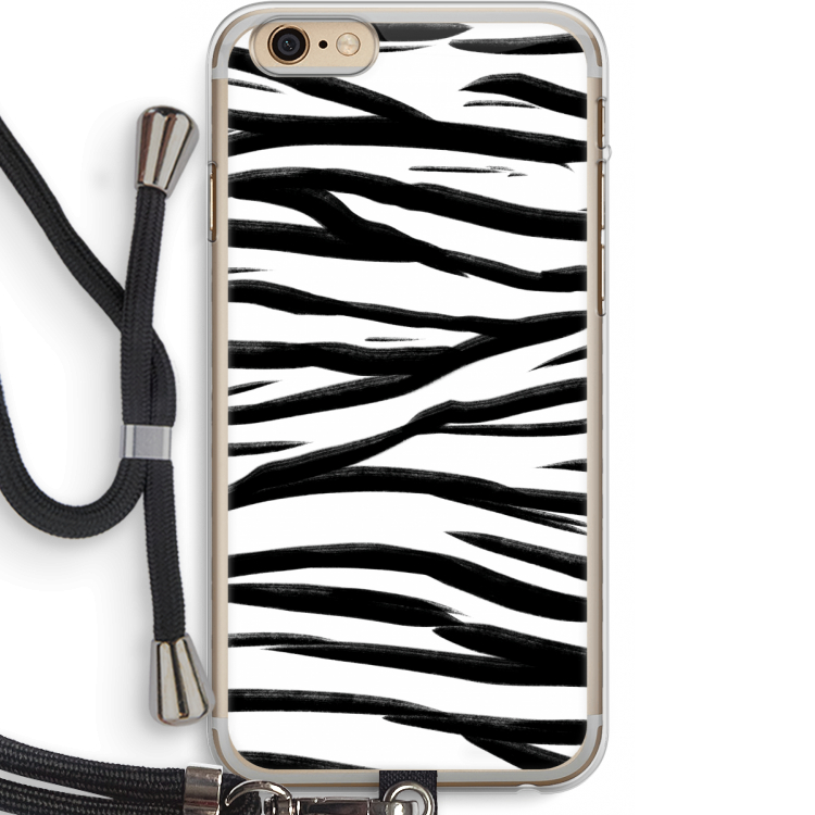 Zebra pattern: iPhone 6 PLUS / 6S PLUS Transparant Hoesje met koord
