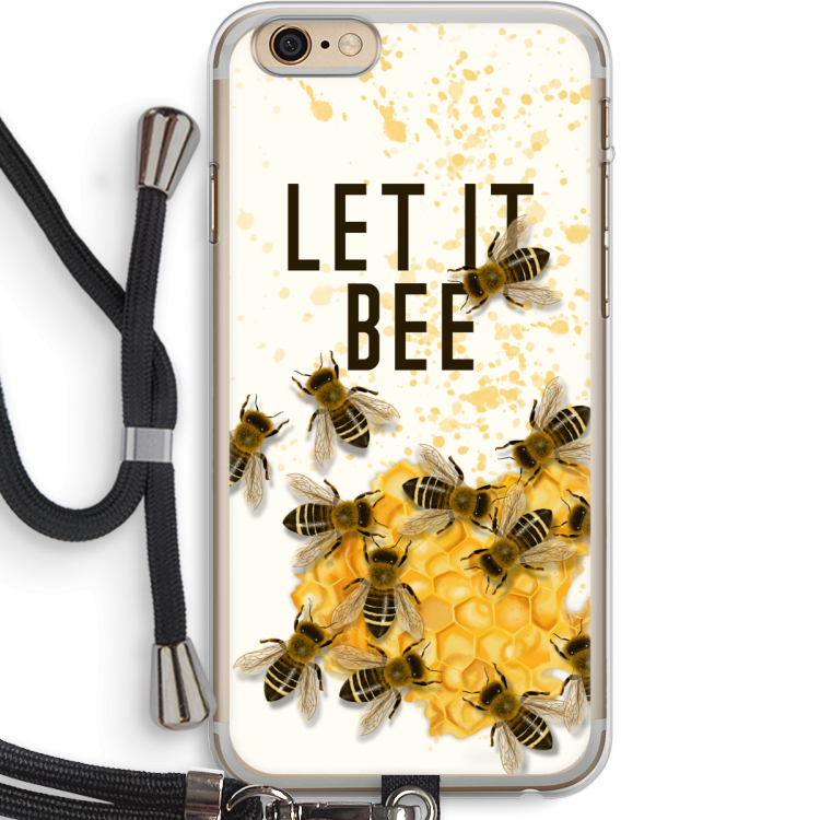 Let it bee: iPhone 6 PLUS / 6S PLUS Transparant Hoesje met koord