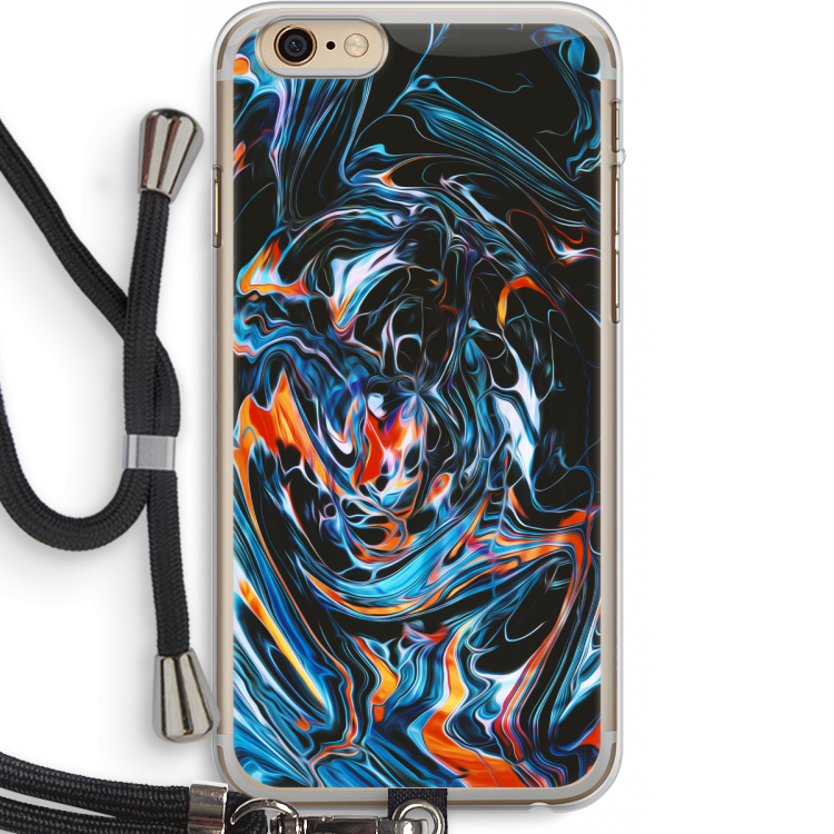 Black Unicorn: iPhone 6 PLUS / 6S PLUS Transparant Hoesje met koord
