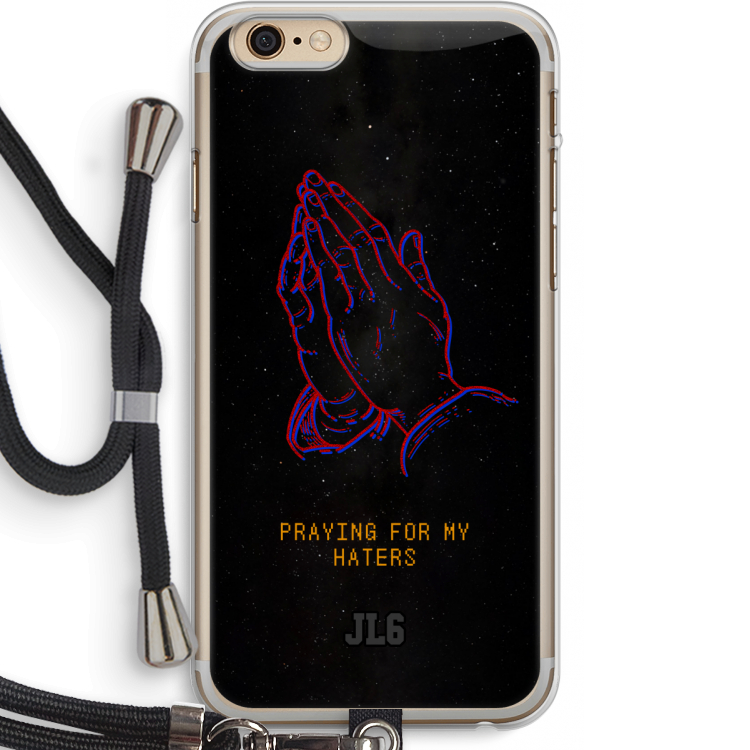 Praying For My Haters: iPhone 6 PLUS / 6S PLUS Transparant Hoesje met koord