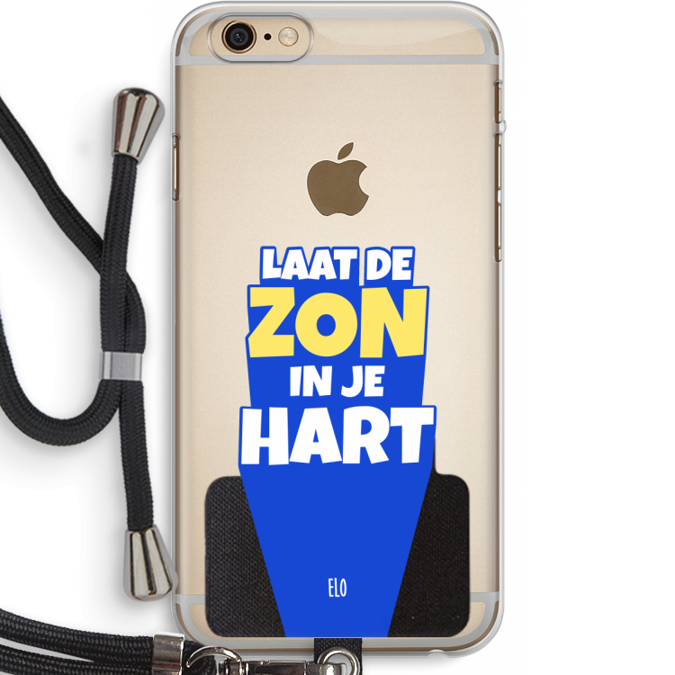 Laat de zon in je hart: iPhone 6 PLUS / 6S PLUS Transparant Hoesje met koord