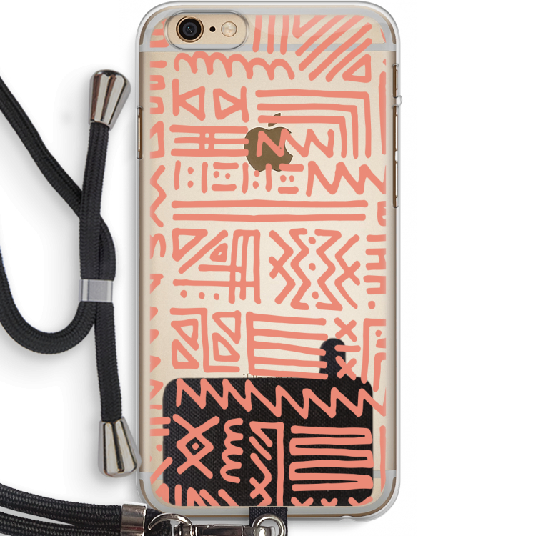 Marrakech Pink: iPhone 6 PLUS / 6S PLUS Transparant Hoesje met koord