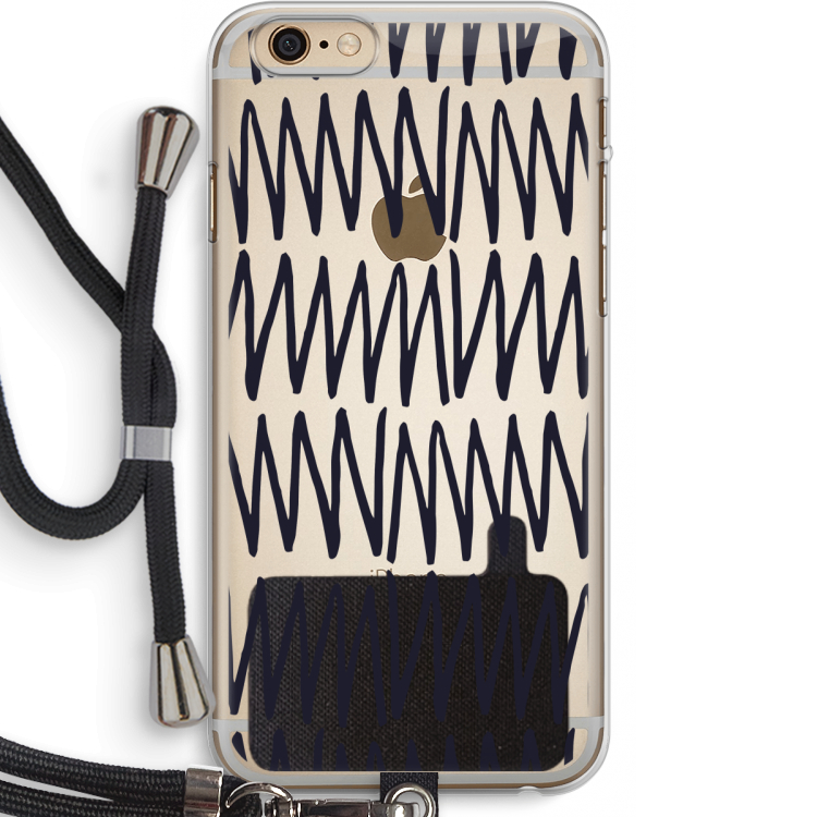 Marrakech Zigzag: iPhone 6 PLUS / 6S PLUS Transparant Hoesje met koord