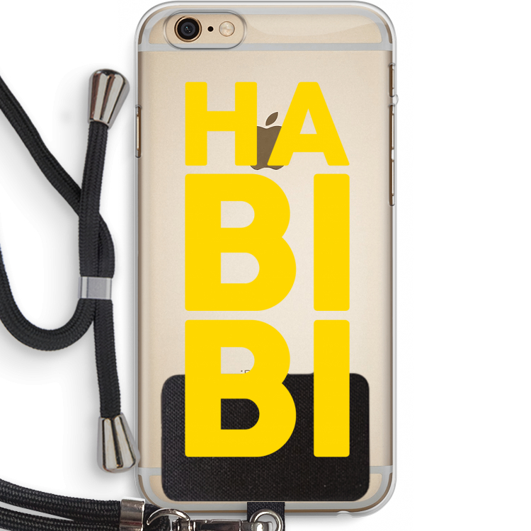 Habibi Blue: iPhone 6 PLUS / 6S PLUS Transparant Hoesje met koord