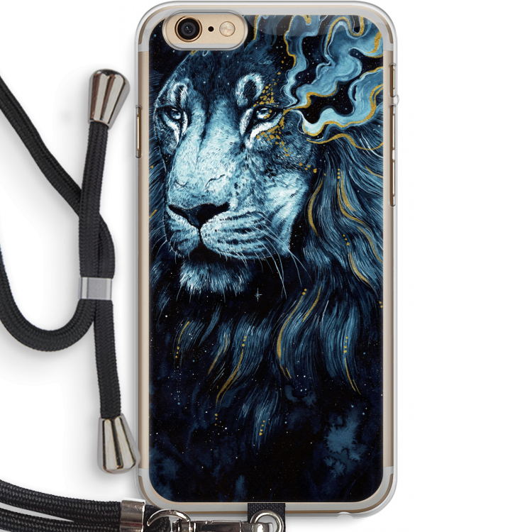 Darkness Lion: iPhone 6 PLUS / 6S PLUS Transparant Hoesje met koord