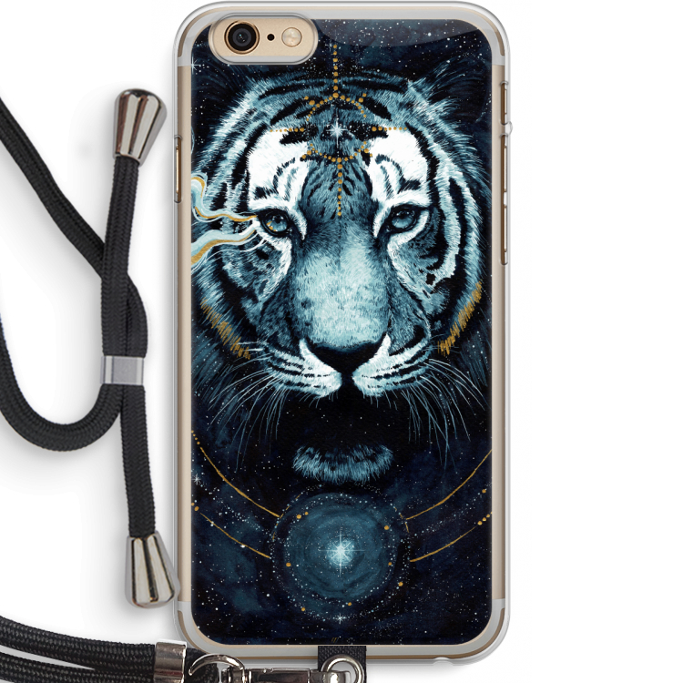 Darkness Tiger: iPhone 6 PLUS / 6S PLUS Transparant Hoesje met koord