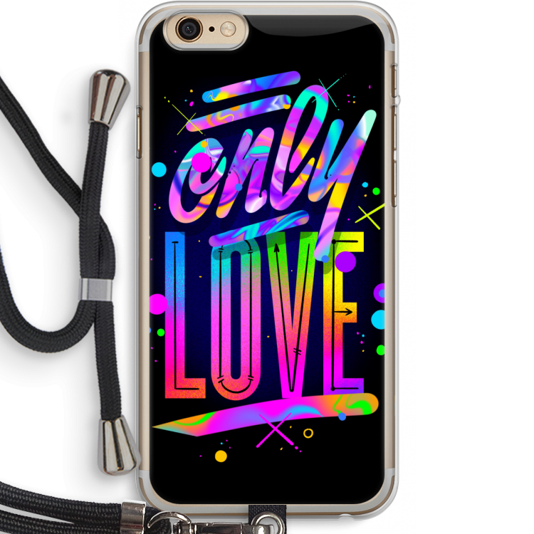 Only Love: iPhone 6 PLUS / 6S PLUS Transparant Hoesje met koord
