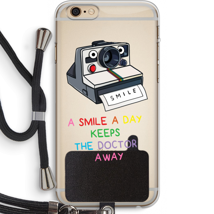 Smile: iPhone 6 PLUS / 6S PLUS Transparant Hoesje met koord