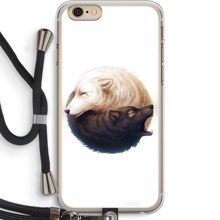 Yin Yang Wolves: iPhone 6 PLUS / 6S PLUS Transparant Hoesje met koord