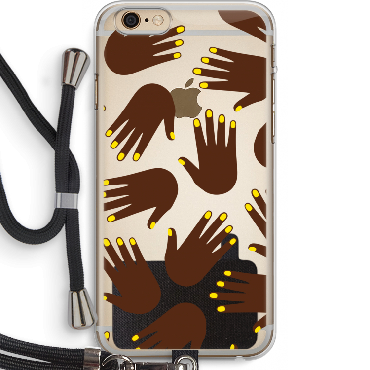 Hands dark: iPhone 6 PLUS / 6S PLUS Transparant Hoesje met koord