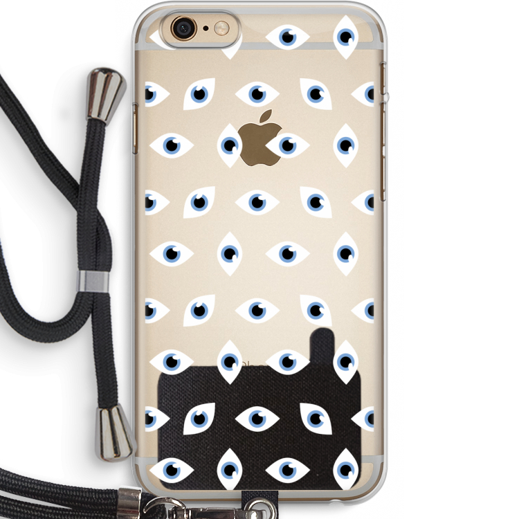 Eyes pattern: iPhone 6 PLUS / 6S PLUS Transparant Hoesje met koord