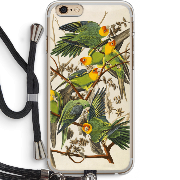 Carolinaparkiet: iPhone 6 PLUS / 6S PLUS Transparant Hoesje met koord