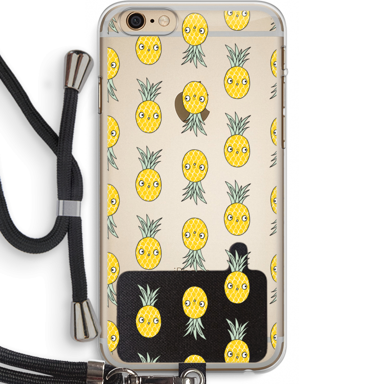 Ananas: iPhone 6 PLUS / 6S PLUS Transparant Hoesje met koord