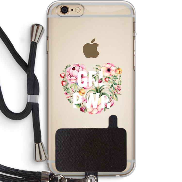 GRL PWR Flower: iPhone 6 PLUS / 6S PLUS Transparant Hoesje met koord