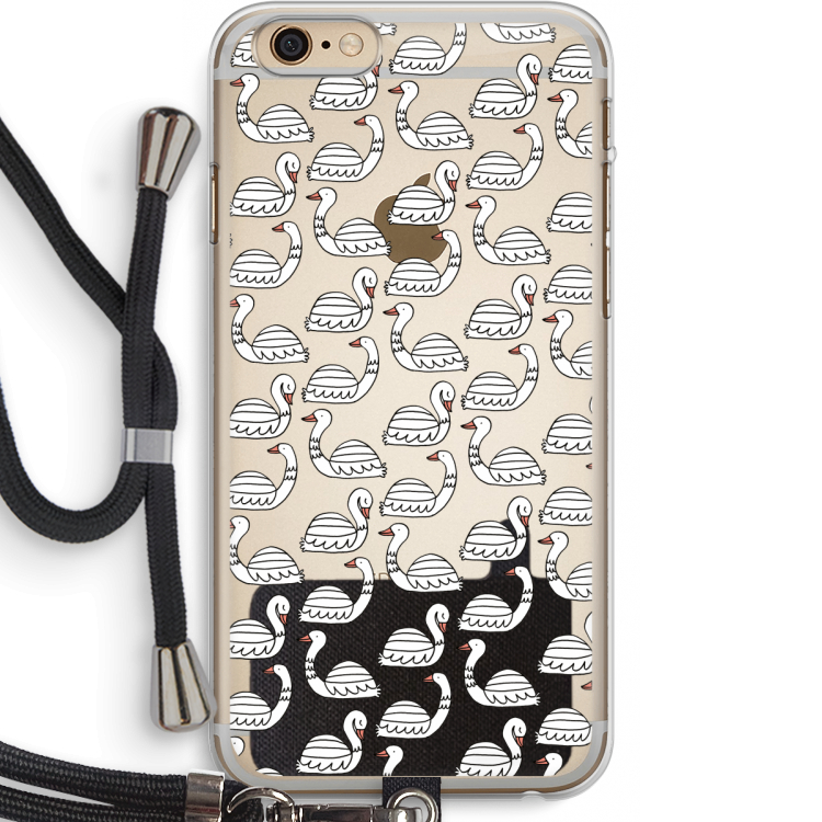 Zwanen: iPhone 6 PLUS / 6S PLUS Transparant Hoesje met koord