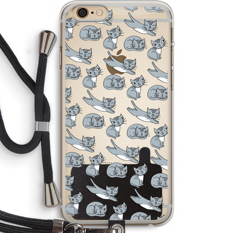 Poezen: iPhone 6 PLUS / 6S PLUS Transparant Hoesje met koord
