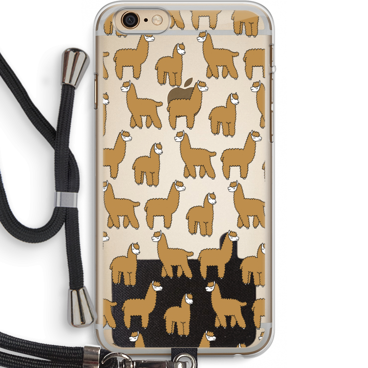 Alpacas: iPhone 6 PLUS / 6S PLUS Transparant Hoesje met koord
