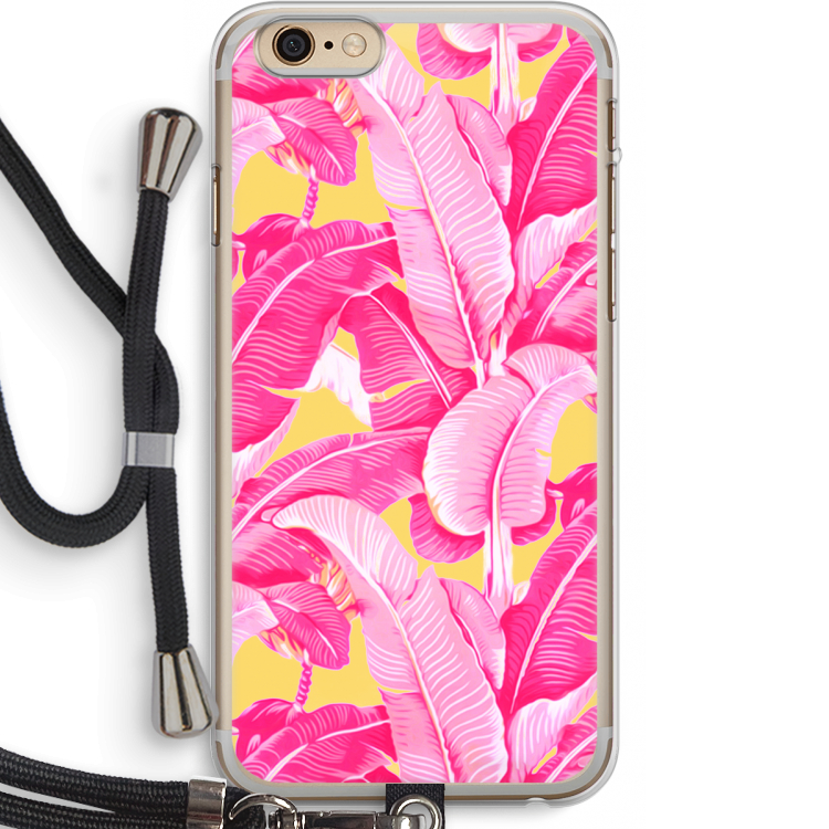 Pink Banana: iPhone 6 PLUS / 6S PLUS Transparant Hoesje met koord