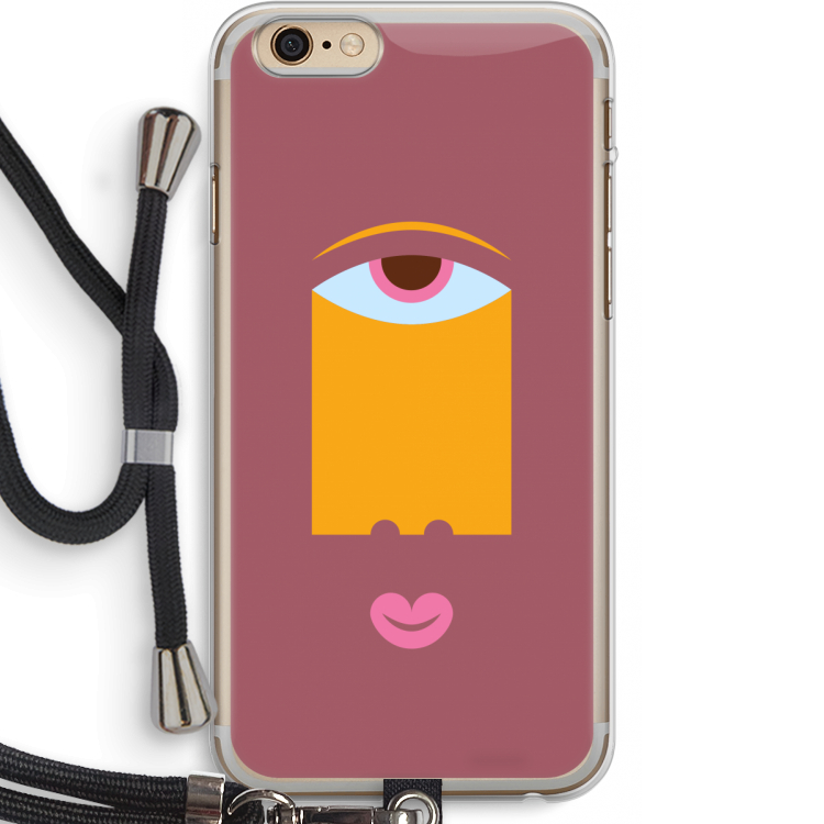 Mono V: iPhone 6 PLUS / 6S PLUS Transparant Hoesje met koord