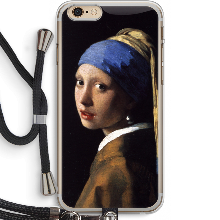 The Pearl Earring: iPhone 6 PLUS / 6S PLUS Transparant Hoesje met koord