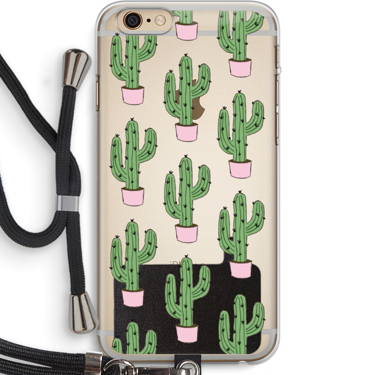 Cactus Lover: iPhone 6 PLUS / 6S PLUS Transparant Hoesje met koord
