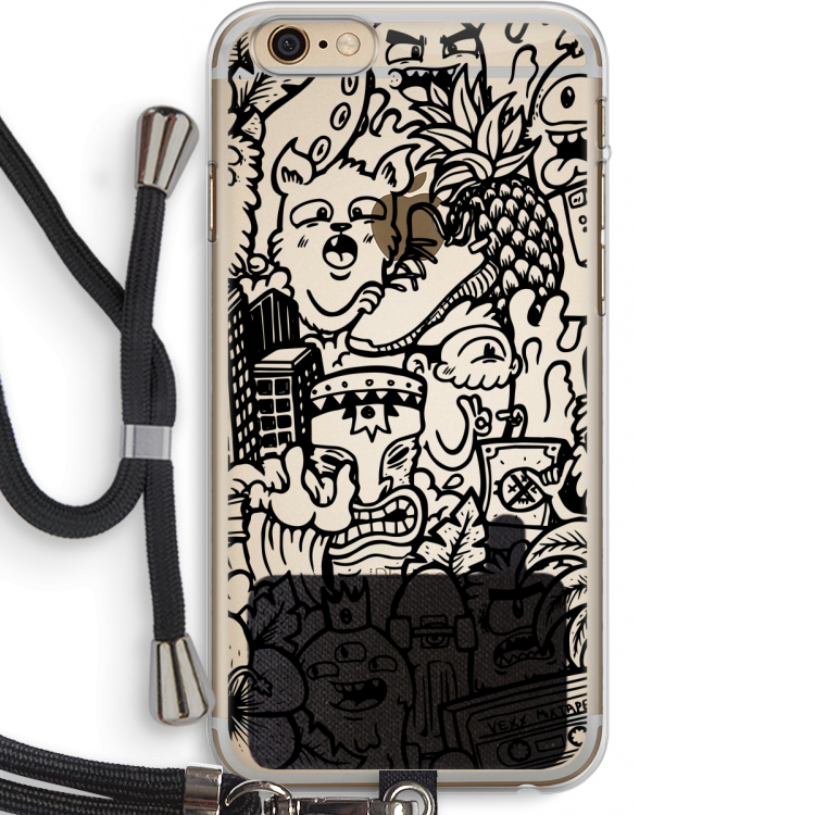 Vexx Black Mixtape: iPhone 6 PLUS / 6S PLUS Transparant Hoesje met koord