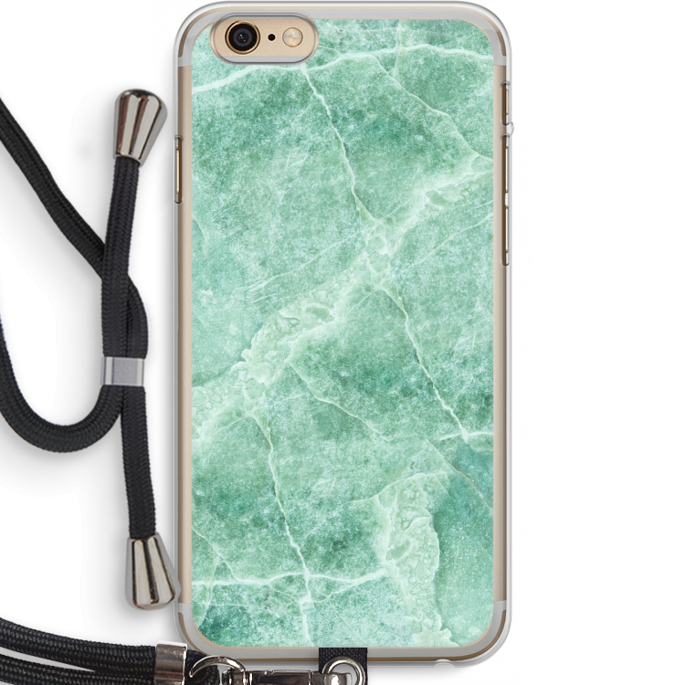 Groen marmer: iPhone 6 PLUS / 6S PLUS Transparant Hoesje met koord