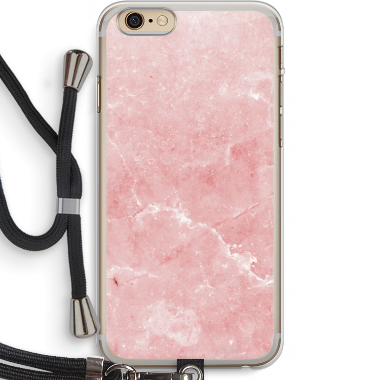 Roze marmer: iPhone 6 PLUS / 6S PLUS Transparant Hoesje met koord