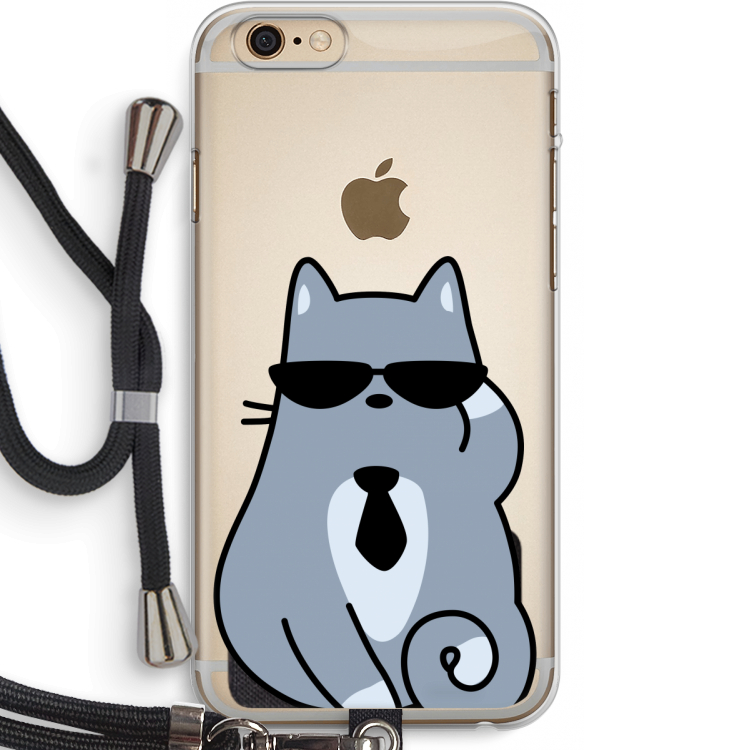 Cool cat: iPhone 6 PLUS / 6S PLUS Transparant Hoesje met koord