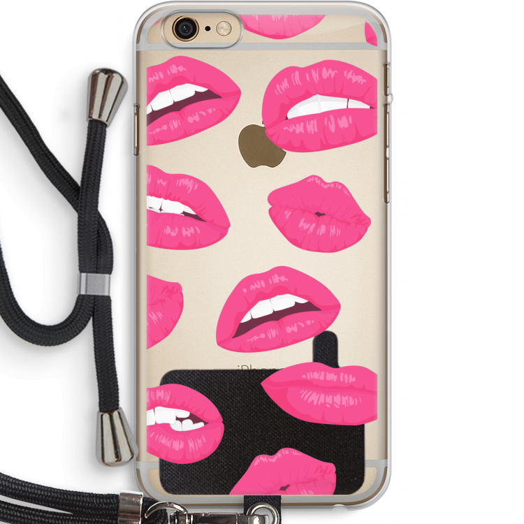Bite my lip: iPhone 6 PLUS / 6S PLUS Transparant Hoesje met koord