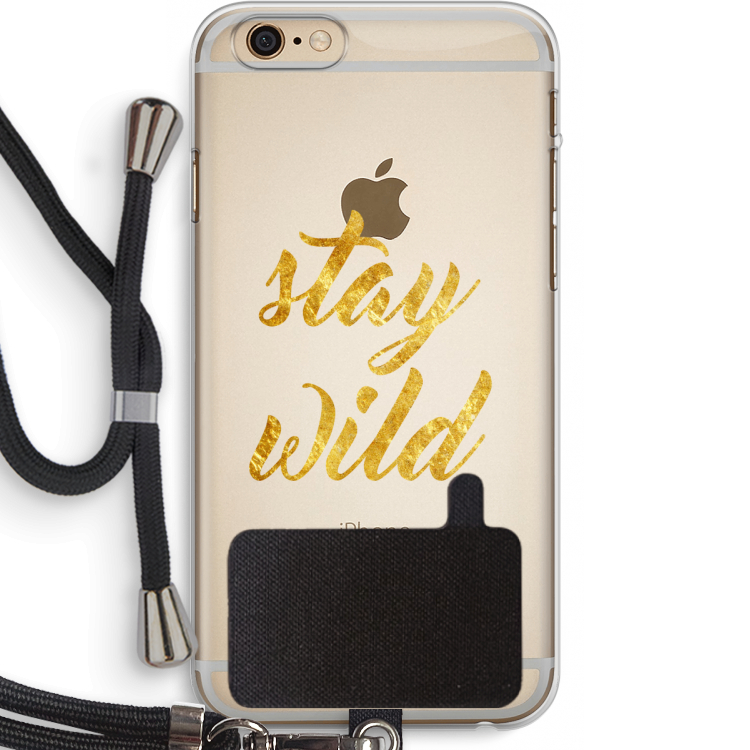 Stay wild: iPhone 6 PLUS / 6S PLUS Transparant Hoesje met koord