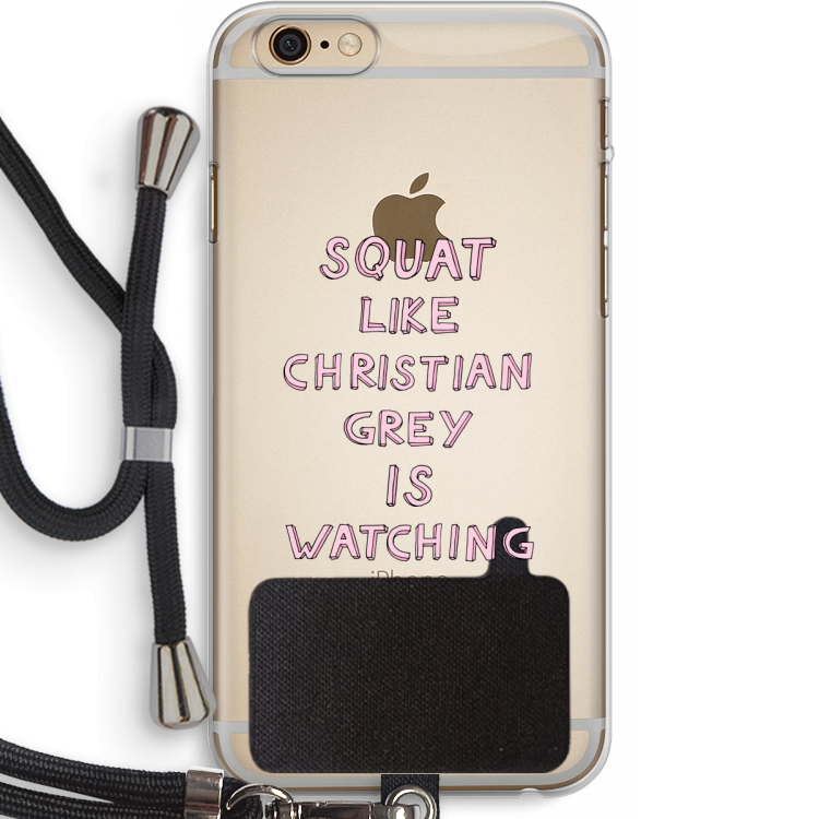 Christian Grey: iPhone 6 PLUS / 6S PLUS Transparant Hoesje met koord
