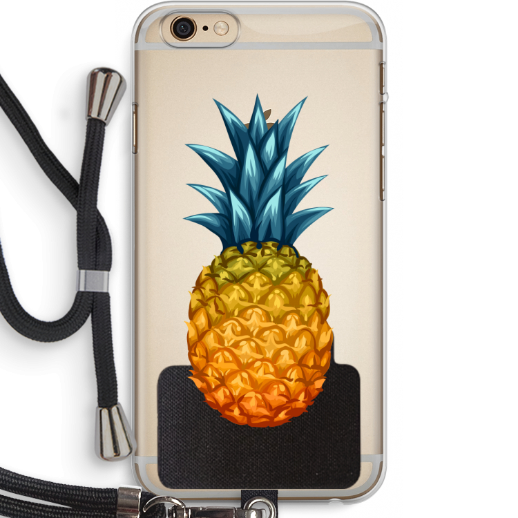 Grote ananas: iPhone 6 PLUS / 6S PLUS Transparant Hoesje met koord